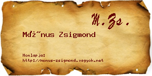 Mónus Zsigmond névjegykártya